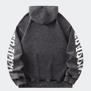 워시 후드 제조 업체 도매 맞춤형 빈티지 대형 레이싱 레터 인쇄 500GSM 무게 산성 워시 후드 남성용 - Product Image 2