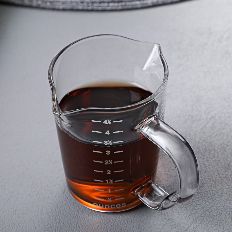 Heat Resistant Espresso Shot Glass Measuring Cup double Spout Pitcher Coffee Cup