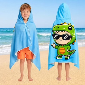 Asciugamano da Spiaggia con Cappuccio per Bambini <span class=keywords><strong>Verde</strong></span> <span class=keywords><strong>Menta</strong></span> - Asciugatura Rapida, Assorbente, Resistente alla Sabbia, per Nuoto - Product Image 5