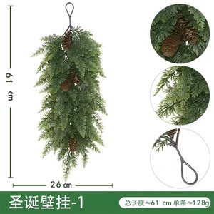 Décoration murale de Noël FUYI en aiguilles de pin artificielles avec cônes de pin, 36 pouces, avec lumières, pour décoration intérieure et extérieure des fêtes - Product Image 4