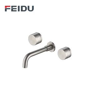 Robinet de salle de bain mural FEIDU moderne, en laiton, à deux leviers, trois trous, avec noyau en céramique, poli, pour <span class=keywords><strong>eau</strong></span> chaude et froide, en promotion - Product Image 5