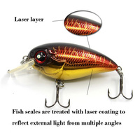 Leurre de pêche flottant pour la plongée, crankbait dur, nage réaliste, leurre artificiel, vente en gros, approvisionnement en vrac, OEM disponible, 50mm 7.5g