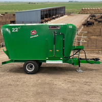 Chariot mélangeur TMR (Total Mixed Ration) en acier NM400 de 22 m³ pour l'alimentation des bovins, des ovins et du bétail, pour la préparation des aliments en ferme