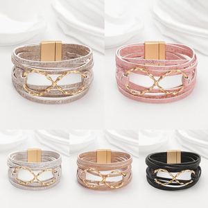 Cord Leather <b>Bracelet</b> Seamless Best Seller Nickel-free Vacuum Plating Holiday Gift for Women Lightweight Comfort Fit - Product Image 2