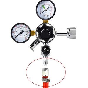 नया मसौदा उच्च दबाव दोहरी गेज बीयर शराब सोडा टैंक माउंट प्राथमिक CO2 नियामक के साथ सुरक्षा दबाव राहत वाल्व - Product Image 4