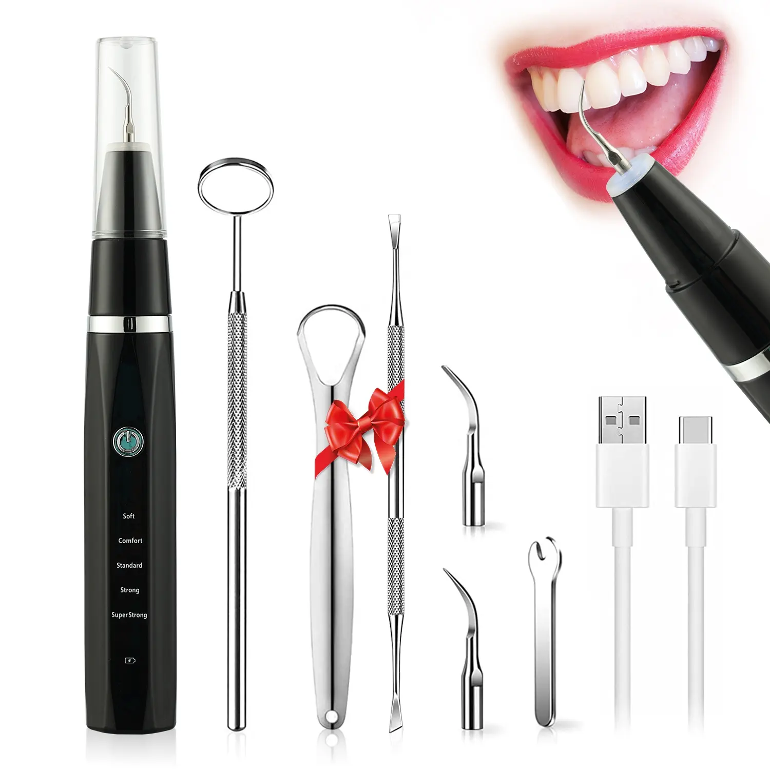 Uso domestico strumenti elettrici portatili dentali Scaler ultrasonico dentale sonico per rimozione della placca di calcolo rimozione del tartaro