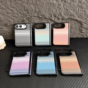 Funda Magnética con Tapa Abatible de Cuero PU Azul con Diseño a Cuadros/Camuflaje para Teléfonos Motorola Pro Max - Product Image 3