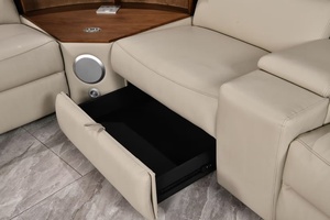 Divano in Pelle Moderno di Design Lussuoso, Colore Personalizzabile, con Luce LED, Divano Angolare Funzionale per Grandi Soggiorni - Product Image 5