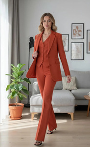 Conjunto de Traje de Tres Piezas para Mujer, Blazer, Chaleco y Pantalones a Medida, Traje de Pantalón para Invitadas de Boda, Ropa Formal para Mujeres Modernas - Product Image 5