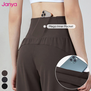 Janya <span class=keywords><strong>pantalon</strong></span> de survêtement de fitness à poche cachée <span class=keywords><strong>pantalon</strong></span> de sport d'entraînement à jambe large et droite <span class=keywords><strong>pantalon</strong></span> de yoga taille haute pour <span class=keywords><strong>femme</strong></span> - Product Image 4