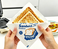 Sac en papier triangulaire personnalisé avec logo imprimé, enduit de PE, résistant à la graisse, pour pain, gaufres, hamburgers, sandwichs, beignets