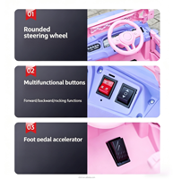 Mobil Mainan Anak Bertenaga Baterai 12V Warna Pink, Gaya 4x4 Off-Road, Truk Listrik dengan Remote Control untuk Anak Perempuan