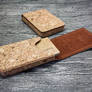 Boshiho Hot Sell Customized Logo Vegan Cork Card Holder <b>RFID</b> Blocking Slim Card Holder Eco Friendly <b>Wallet</b> for Women - Product Image 3
