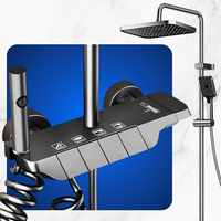 Ensemble de robinetterie de douche gris anthracite avec pommeau de douche pluie 4 modes, douchette à main et pulvérisateur de bidet haute pression pour salle de bain, vente en gros usine