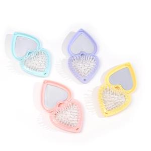 Customized Logo Heart Shape Folding Portable Printed Compact Mirror Cute Design