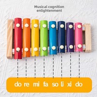 Xylophone en bois arc-en-ciel à 8 notes avec maillets, instrument musical éducatif sensoriel précoce pour enfants, jouet pour tout-petits