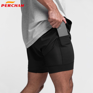 Pantalones Cortos Deportivos para Hombre, Ropa para Correr 2 en 1 con Forro de Compresión, Logotipo Personalizado Disponible, Pantalones Cortos de Gimnasio Transpirables de 2 Capas para Entrenamiento - Product Image 4