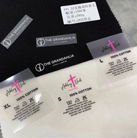 Étiquette personnalisée avec logo imprimé pour le soin du cou, étiquette DTF à transfert thermique, étiquette de marque thermocollante pour vêtements