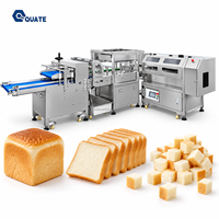 Équipement industriel de découpe de pain en cubes pour la production de pain de mie et de croutons avec convoyeur, machine commerciale de découpe de croutons