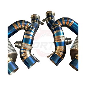 ท่อไอเสีย Vortex Burnt Blue Titanium Performance สำหรับ Ferrari 812 GTS Superfast พร้อมวาล์วควบคุมเสียงและท่อฉนวนกันความร้อน - Product Image 4
