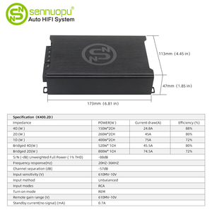Amplificateur de voiture OEM personnalisé K-400.2D <span class=keywords><strong>Classe</strong></span> <span class=keywords><strong>D</strong></span> 2 canaux 21500W, amplificateur de puissance audio automobile avec égaliseurs, coque personnalisée, mise à niveau de l'autoradio - Product Image 3