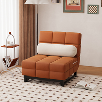 Modernes Cremefarbenes Konvertierbares Stoffsofa Klappbares Bett für Kleine Apartments Wohnzimmer Moderne Schule Multifunktionales Einzelklappbett
