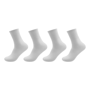 Eccellente all'ingrosso colore bianco solido equipaggio sportivo calze Casual tessuto di cotone a maglia per l'esportazione - Product Image 3