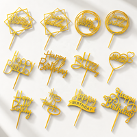 Vente en Gros 10 Pièces/Paquet Topper de Gâteau en Acrylique 0,7 mm Joyeux Anniversaire Fournitures de Décoration de Gâteaux