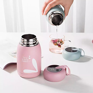 Botella Térmica Inteligente de Silicona sin BPA para Niños, Taza Antiderrames, Linda Botella de Acero Inoxidable Aislada con Estampado, para Regalo Promocional - Product Image 4