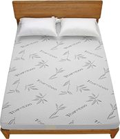 Protector de Colchón de Bambú Refrigerante, Impermeable, Ultra Suave, Tejido Jacquard Transpirable, Cubre Colchón Silencioso