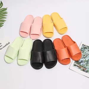 Sandales plates en PVC de couleur unie, à bout ouvert, antidérapantes, pour l'été, pour hommes et femmes, chaussures d'intérieur, gris, bleu, orange, noir - Product Image 3