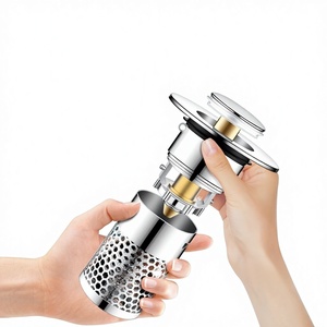 OEM Basin Drain Pop-Up Core Filter Net Press-Type Brass Core Anti-Clog Anti-Odor Leak-Proof Plug for Washbasin Modern Design - Product Image 4