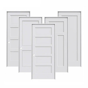 30x80 ''5-panel Shaker cửa trắng mồi hiện đại nhập bằng gỗ nội thất cửa MDF sợi thủy tinh cho rỗng lõi nhà giải pháp - Product Image 1