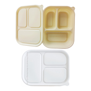 Vente en gros de Chine : Boîtes bento, barquettes repas et couvercles pour plats à emporter, jetables, biodégradables, écologiques, en bambou/amidon de maïs, MFPP, pour assiettes de 9-10 pouces - Product Image 4