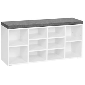 Banc à chaussures <span class=keywords><strong>avec</strong></span> coussin banc de <span class=keywords><strong>rangement</strong></span> armoire <span class=keywords><strong>avec</strong></span> siège rembourré banc <span class=keywords><strong>d</strong></span>'<span class=keywords><strong>entrée</strong></span> <span class=keywords><strong>avec</strong></span> 10 compartiments étagère réglable pour chambre à coucher - Product Image 1