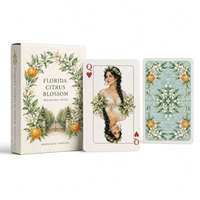 Jeu de cartes de poker personnalisé Florida Citrus Blossom, portrait aquarelle, avec boîte de rangement