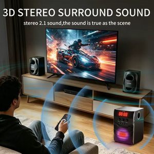 Altavoces Profesionales RGB <span class=keywords><strong>para</strong></span> <span class=keywords><strong>PC</strong></span> <span class=keywords><strong>Gamer</strong></span>, Sistema de Sonido Activo 2.1 con <span class=keywords><strong>Subwoofer</strong></span>, Bajos Potentes, <span class=keywords><strong>para</strong></span> Computadora Portátil - Product Image 6