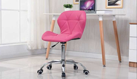 Chaise de bureau exécutive en cuir PU, pivotante et réglable, moderne, pour la maison ou le bureau, blanche et rose, chaise de maquillage