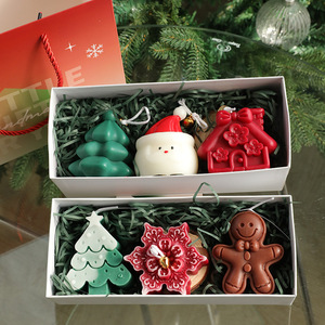 LANJO SHIP from US Handmade Christmas Tree Shape Scented Art <b>Candle</b> <b>Set</b> Holiday Decor Gift Box Cute Design - Product Image 6