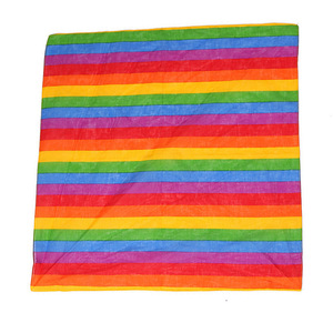 100% cotone più nuovo all'aperto Design personalizzato tendenza Designer arcobaleno sciarpa ringraziamento scaldacollo strisce di colore <span class=keywords><strong>Bandana</strong></span> - Product Image 2