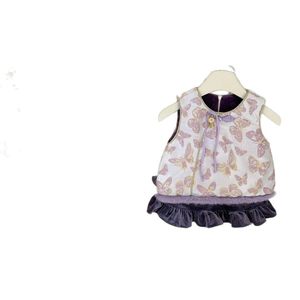 Tongxingyuan Traditional Chinese Baby Girls Winter Vest And Velvet Skirt Set Purple Butterfly Print Thickening New Year Outfit - Product Image 5