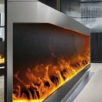 Cheminée électrique encastrée à vapeur d'eau 3D sur mesure, à brume ultrasonique, avec WIFI, décorative pour hôtel et villa