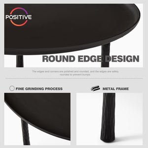 <span class=keywords><strong>Mesa</strong></span> de centro <span class=keywords><strong>redonda</strong></span> anidada con acabado de cobre oscuro Vintage, tamaño de sala de estar minimalista, <span class=keywords><strong>mesa</strong></span> combinada <span class=keywords><strong>redonda</strong></span>, Salón bajo - Product Image 3