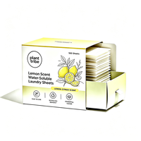 Feuilles de lessive parfum citron, portables, dissolvables, nettoyage en profondeur, papier de lessive aux agrumes frais