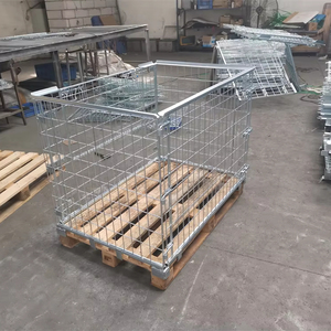 Có thể gập lại dây công nghiệp mạ kẽm kim loại kho lưu trữ lưới lồng <span class=keywords><strong>container</strong></span> - Product Image 1