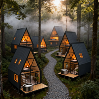 Villa préfabriquée moderne et portable, maison intelligente en kit, structure en acier léger, conception de mini-maison pour bureaux, salles de bains