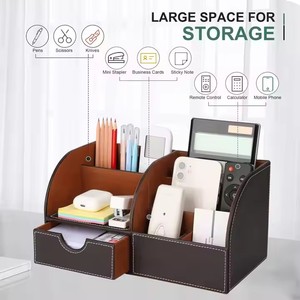 Nhà da máy tính để bàn tổ chức Lưu trữ hộp thiết kế mới đa chức năng PU da lưu trữ Bàn tổ chức kinh doanh chủ bút - Product Image 3