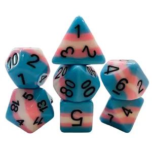 加载骰子颜色角色扮演游戏散装混合宝石D20方形角骰子套装Dnd树脂定制