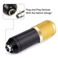 Microphone à condensateur cardioïde BM 800, filaire, connecteur XLR, construction en métal et plastique, bras antichoc, support en ciseaux, filtre anti-pop