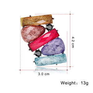 Mais recente Design <span class=keywords><strong>DIY</strong></span> Handmade Criativo Jóias Vestido das Mulheres Roupas Broche Peito Flor Retro Liga Geométrica Pedra Broche - Product Image 5
